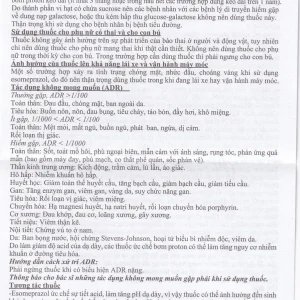 Thuốc Esomeprazol 40-HV điều trị trào ngược dạ dày, thực quản (3 vỉ x 10 viên)