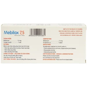 Viên nén Mebilax 7,5 DHG Pharma điều trị viêm đau cơ xương khớp (2 vỉ x 10 viên)