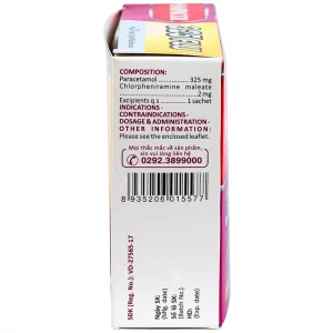 Cốm Hapacol 325 Flu DHG điều trị đau đầu, đau nửa đầu, đau răng (24 gói)