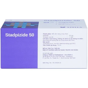 Thuốc Stadpizide 50 Stella điều trị triệu chứng ngắn ngày lo âu, tâm thần phân liệt (5 vỉ x 10 viên)