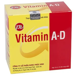 Viên uống Vitamin A-D Phúc Vinh hỗ trợ điều trị còi xương, suy dinh dưỡng (10 vỉ x 10 viên)