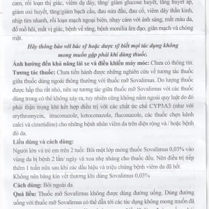 Thuốc mỡ Sovalimus 0.03% Hadiphar điều trị viêm da (10g)