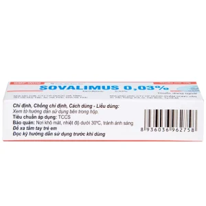 Thuốc mỡ Sovalimus 0.03% Hadiphar điều trị viêm da (10g)