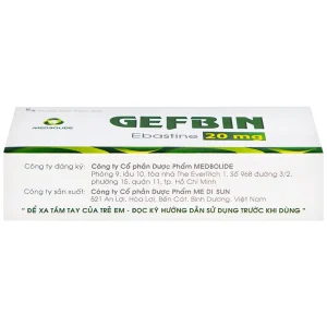 Thuốc Gefbin Medisun điều trị viêm mũi dị ứng, mề đay vô căn mạn tính (3 vỉ x 10 viên)