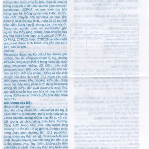 Thuốc Febuxotid VK 80 An Thiên điều trị tăng acid uric máu mãn tính (3 vỉ x 10 viên)