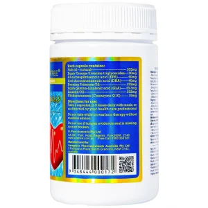 Viên uống Vitatree Mega Omega 3,6,9 Plus Q10 hỗ trợ duy trì sức khỏe của hệ tim mạch (120 viên)