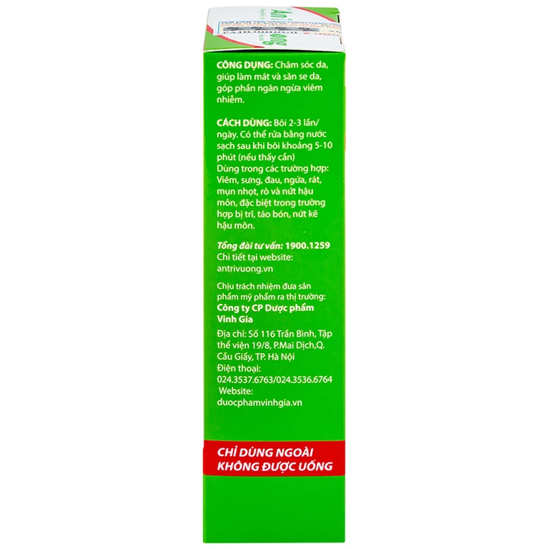 Gel An Trĩ Vương Vinh Gia dùng khi bị trĩ, táo bón, nứt hoặc rò hậu môn (20g)