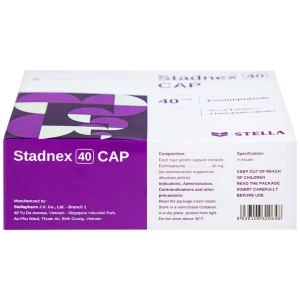 Thuốc Stadnex 40 CAP Stella điều trị trào ngược dạ dày, thực quản (4 vỉ x 7 viên)