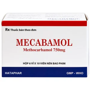 Viên nén Mecabamol 750mg Hà Tây điều trị các bệnh lý cơ xương cấp tính (6 vỉ x 10 viên)