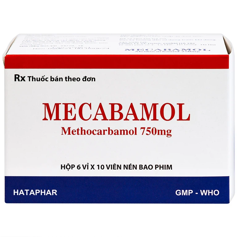 Viên nén Mecabamol 750mg Hà Tây điều trị các bệnh lý cơ xương cấp tính (6 vỉ x 10 viên)