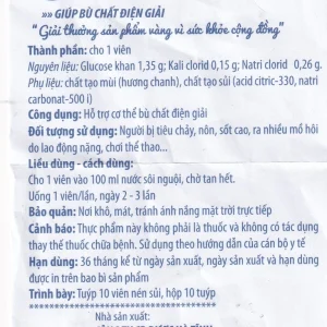Viên sủi Oresol Pluz Hadiphar giúp bù chất điện giải (10 viên)