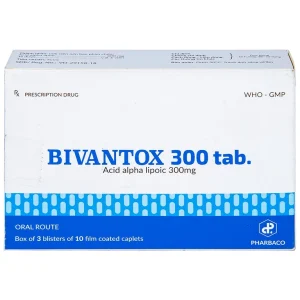 Thuốc uống Bivantox 300 Pharbaco hỗ trợ điều trị rối loạn cảm giác ở những bệnh nhân đái tháo đường (3 vỉ x 10 viên)