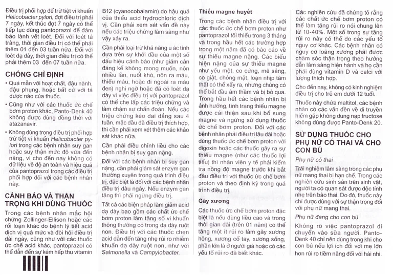 Viên nén Panto-Denk 40 điều trị loét tá tràng, loét dạ dày (2 vỉ x 14 viên)