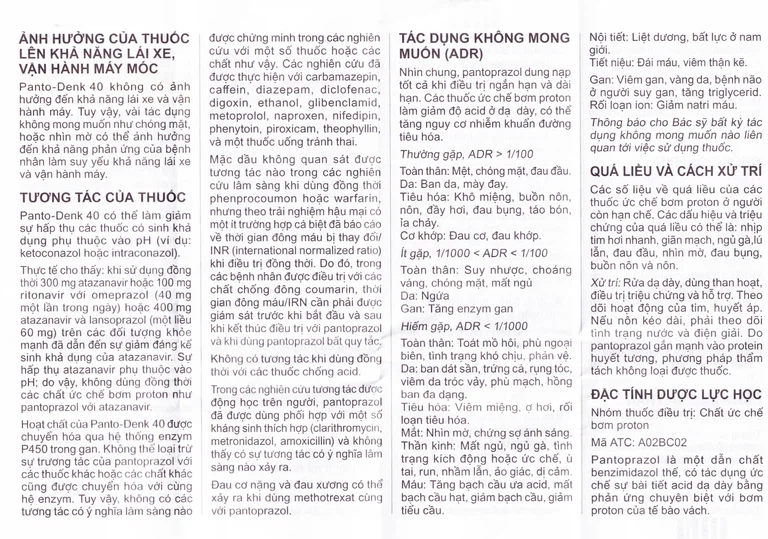 Viên nén Panto-Denk 40 điều trị loét tá tràng, loét dạ dày (2 vỉ x 14 viên)