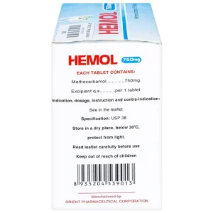 Thuốc Hemol 750mg Phương Đông điều trị ngắn hạn rối loạn cơ xương cấp (10 vỉ x 10 viên)
