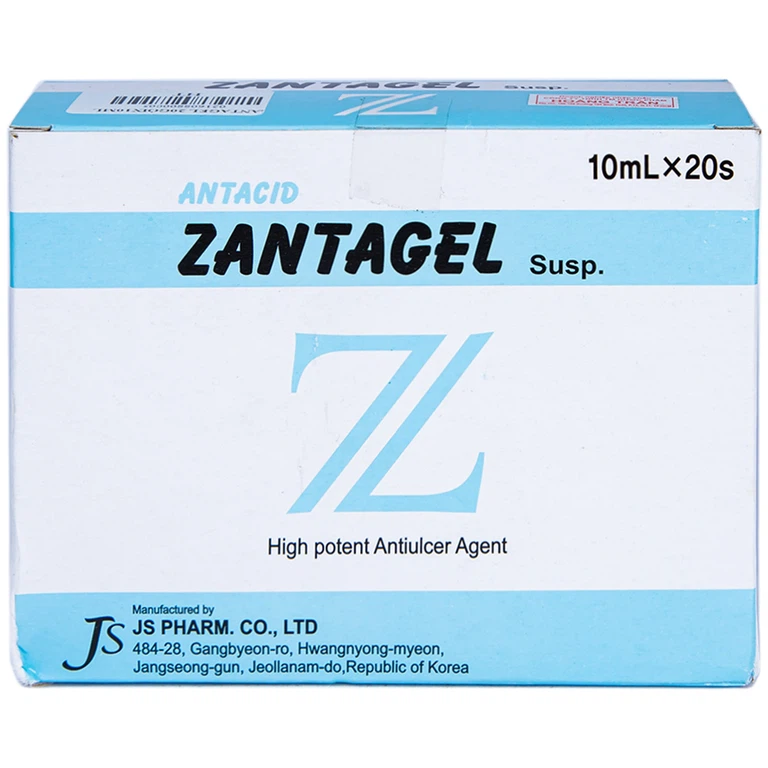 Hỗn dịch Zantagel Susp JS Pharm điều trị đau cấp tính và mãn tính, viêm dạ dày (20 gói x 10ml)