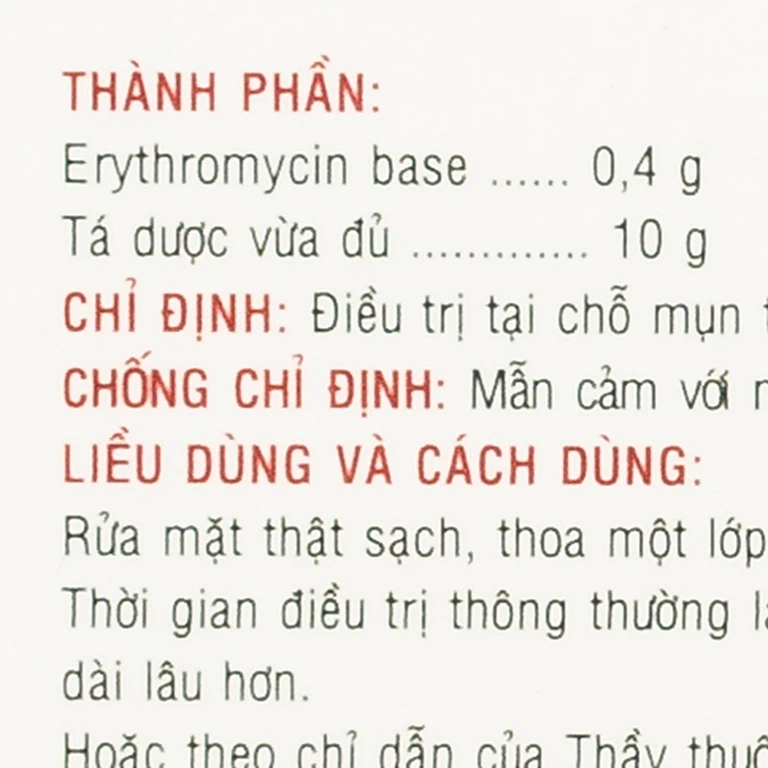 Gel bôi da Medskin Ery DHG Pharma điều trị mụn trứng cá, mụn nhọt, mủ (10g)