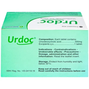 Thuốc Urdoc 300mg Agimexpharm viêm túi mật mạn, viêm đường mật (8 vỉ x 10 viên)