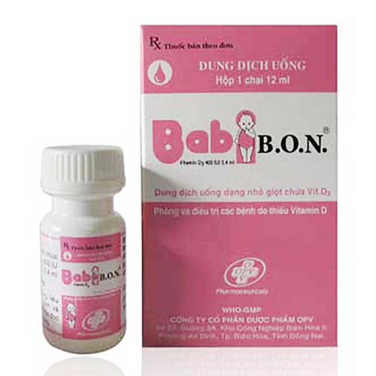 Dung dịch uống Babi B.O.N OPV phòng và điều trị các bệnh do thiếu vitamin D (12ml)