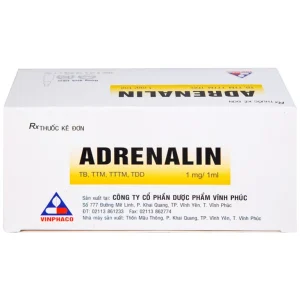 Dung dịch tiêm Adrenalin 1mg/1ml hồi sức tim phổi, cấp cứu choáng phản vệ (5 vỉ x 10 ống)