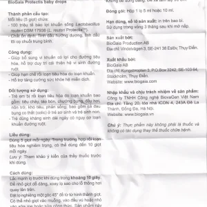 Men vi sinh BioGaia Protectis Baby Drops bổ sung lợi khuẩn cho đường tiêu hóa (5ml)