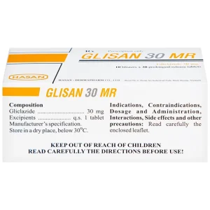 Thuốc Glisan 30 MR Hasan điều trị đái tháo đường típ 2 (10 vỉ x 30 viên)