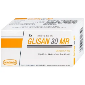 Thuốc Glisan 30 MR Hasan điều trị đái tháo đường típ 2 (10 vỉ x 30 viên)