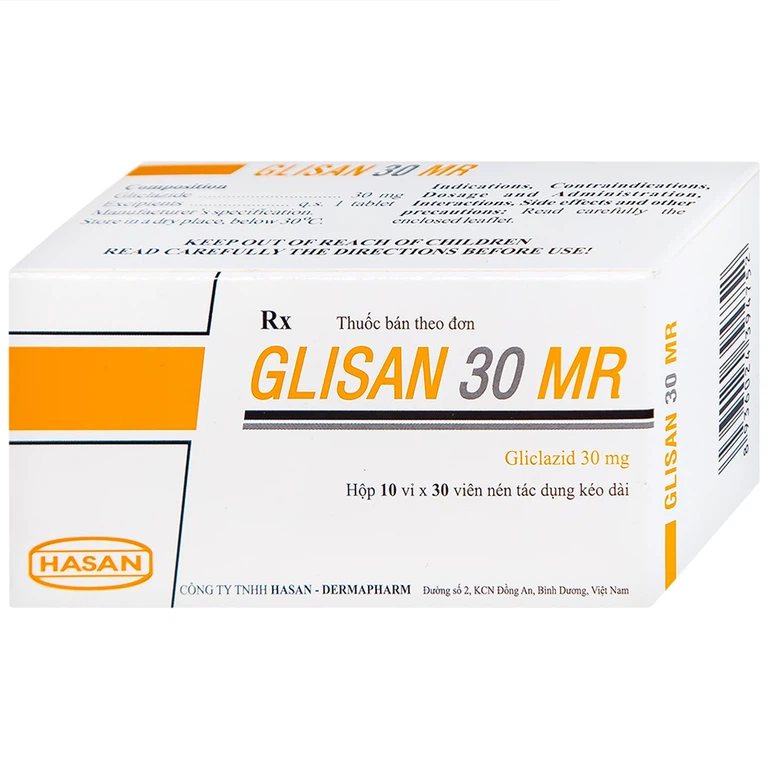 Thuốc Glisan 30 MR Hasan điều trị đái tháo đường típ 2 (10 vỉ x 30 viên)