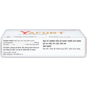 Thuốc Yafort 500mg Cophavina điều trị động kinh cục bộ (3 vỉ x 10 viên)