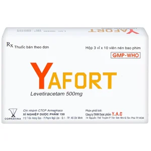 Thuốc Yafort 500mg Cophavina điều trị động kinh cục bộ (3 vỉ x 10 viên)