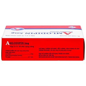 Thuốc Amlodipin 5mg Vidipha điều trị tăng huyết áp, đau thắt ngực (3 vỉ x 10 viên)