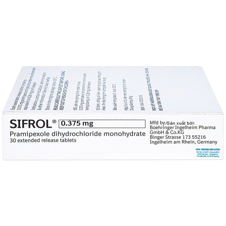 Thuốc Sifrol 0.375mg Boehringer điều trị bệnh parkinson (3 vỉ x 10 viên)