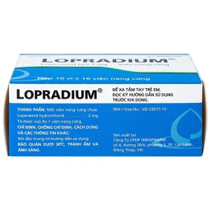 Viên nang cứng Lopradium 2mg Imexpharm điều trị tiêu chảy cấp, bù nước và chất điện giải (10 vỉ x 10 viên)