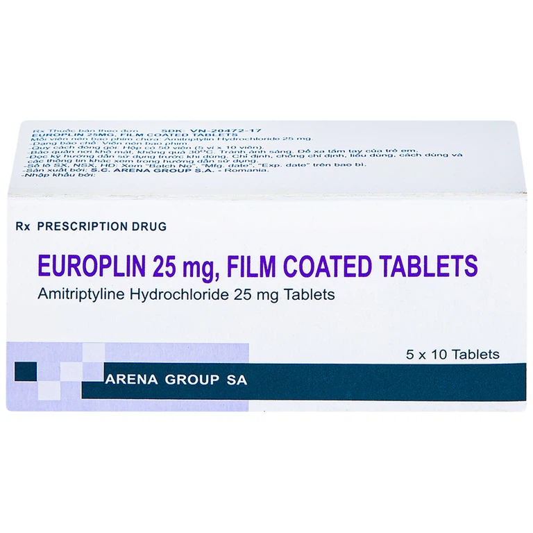Thuốc Europlin 25mg điều trị trầm cảm (5 vỉ x 10 viên)