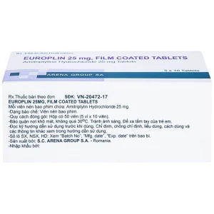 Thuốc Europlin 25mg điều trị trầm cảm (5 vỉ x 10 viên)