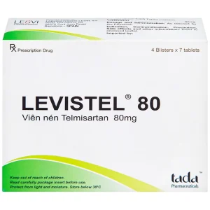 Viên nén Levistel 80 Tada Pharma điều trị tăng huyết áp, suy tim (4 vỉ x 7 viên)
