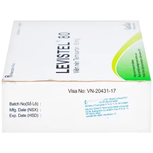 Viên nén Levistel 80 Tada Pharma điều trị tăng huyết áp, suy tim (4 vỉ x 7 viên)