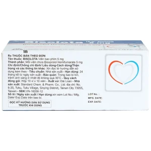 Thuốc Bisolota 5mg điều trị cao huyết áp (10 vỉ x 10 viên)