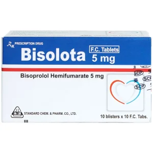 Thuốc Bisolota 5mg điều trị cao huyết áp (10 vỉ x 10 viên)