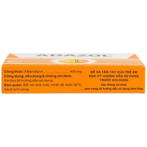 Thuốc Adazol 400mg Dược 3-2 điều trị nhiễm ký sinh trùng đường ruột (1 vỉ x 1 viên)
