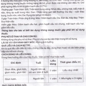 Thuốc Adazol 400mg Dược 3-2 điều trị nhiễm ký sinh trùng đường ruột (1 vỉ x 1 viên)