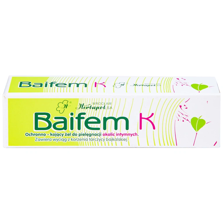 Gel thảo dược Baifem K Herbapol làm dịu nhẹ, giảm cảm giác khó chịu do ngứa, kích ứng, mẩn đỏ da (15g)