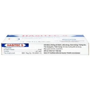 Thuốc Hasitec 5 Hasan điều trị tăng huyết áp, suy tim (3 vỉ x 10 viên)