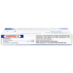 Thuốc Hasitec 5 Hasan điều trị tăng huyết áp, suy tim (3 vỉ x 10 viên)
