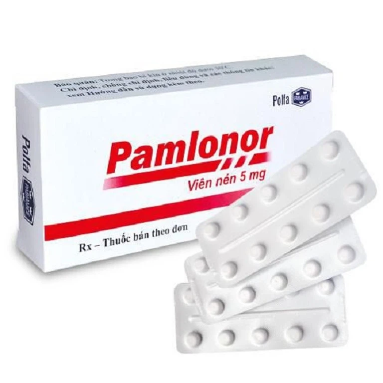 Viên nén Pamlonor 5mg Polfa điều trị tăng huyết áp (9 vỉ x 10 viên)