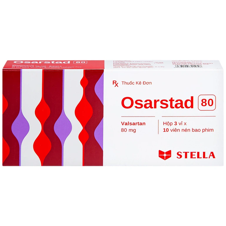 Viên nén Osarstad 80 Stella điều trị tăng huyết áp (3 vỉ x 10 viên)