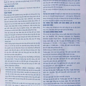 Thuốc Clindamycin EG 300mg Pymepharco điều trị các bệnh nhiễm khuẩn (10 vỉ x 10 viên)