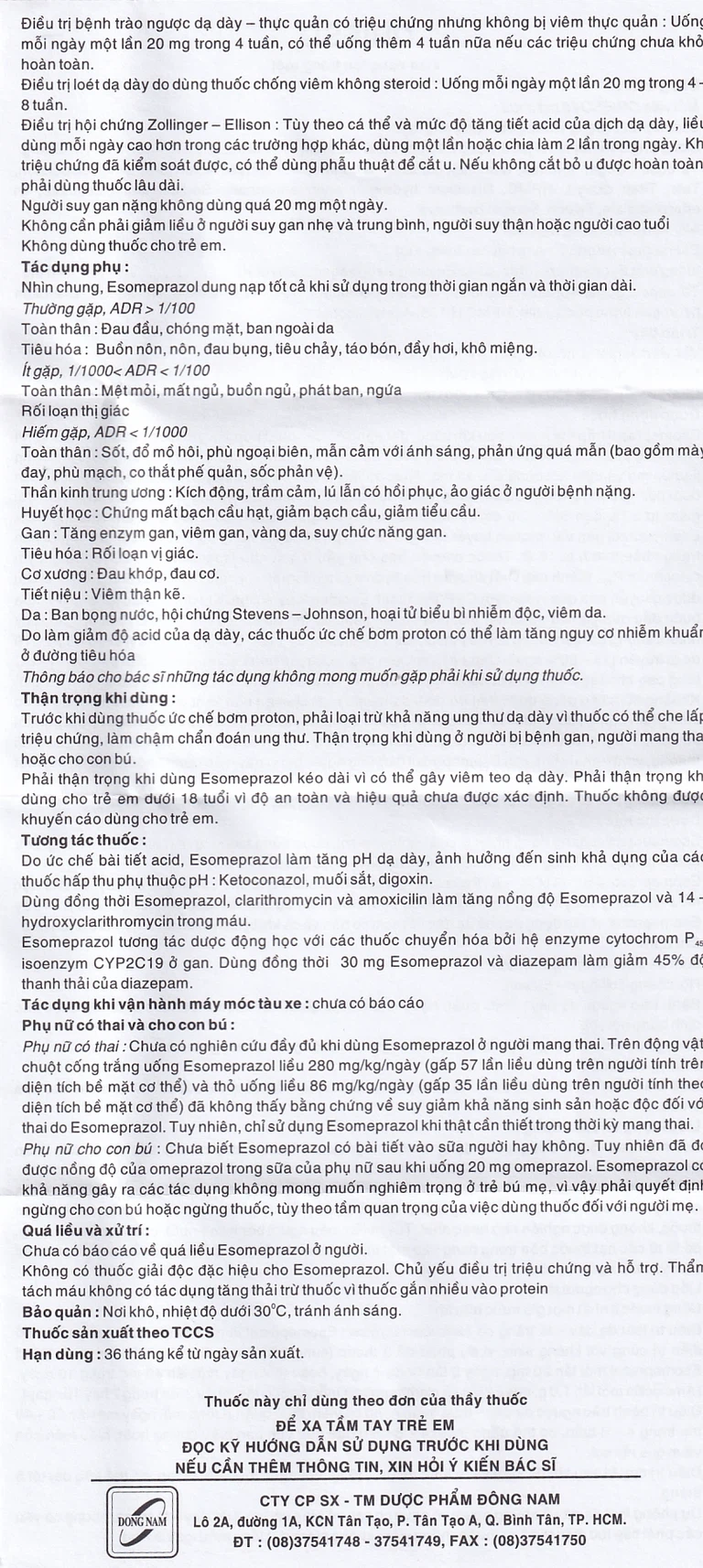 Viên nang Orieso 20mg Đông Nam điều trị loét dạ dày - tá tràng (3 vỉ x 10 viên)