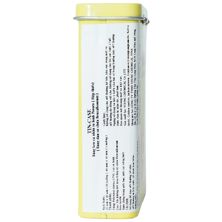 Băng keo cá nhân in hình Pororo Kids Band 2 size Young Chemical bảo vệ vết thương dành cho trẻ nhỏ (25 miếng)