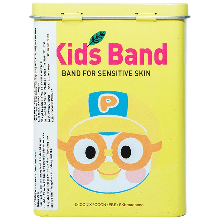 Băng keo cá nhân in hình Pororo Kids Band 2 size Young Chemical bảo vệ vết thương dành cho trẻ nhỏ (25 miếng)